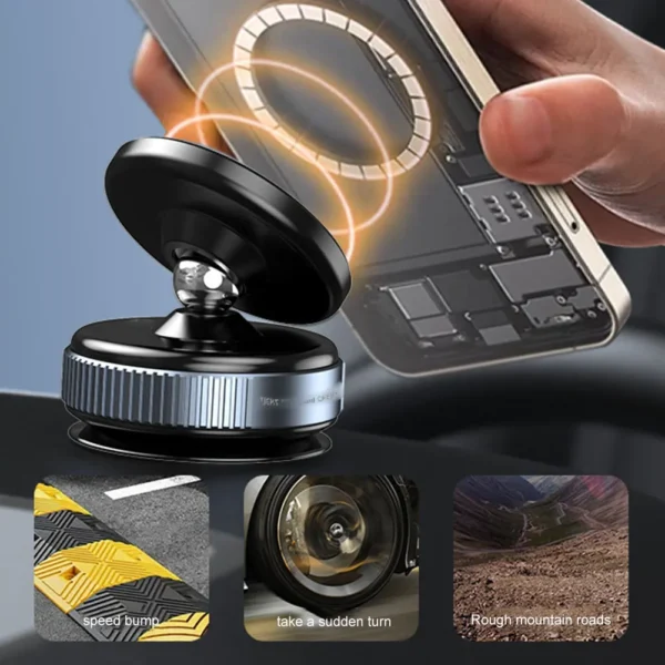 Magnetic Vacuum Adsorption Car Phone Mount 360° Rotatable Car Mobile Phone Holder for Car/Gym/Mirror/Shower/Smooth Surface - Image 14