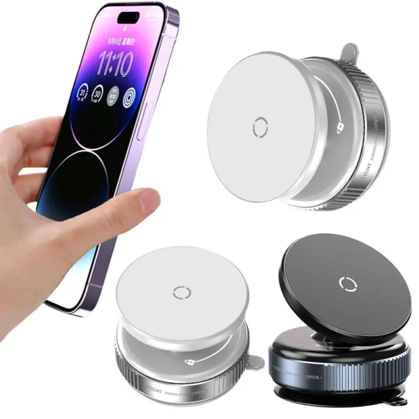 Magnetic Vacuum Adsorption Car Phone Mount 360° Rotatable Car Mobile Phone Holder for Car/Gym/Mirror/Shower/Smooth Surface - Image 12